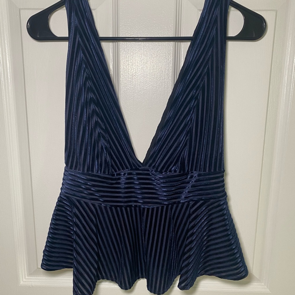 Urban Outfitters Navy Plunge Top